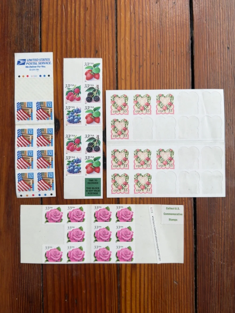 Vintage 90s 00s USPS unused 32, 33, & 37 cent stamp sheets (117 stamps)